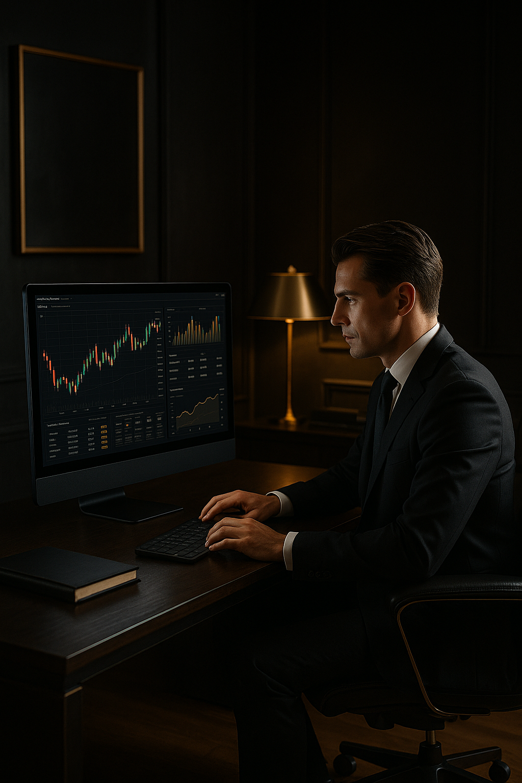 image of business professional reviewing analytics (for a hr tech)