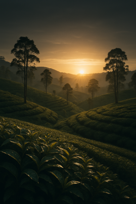 image of farmland with sunrise (for a agricultural services)